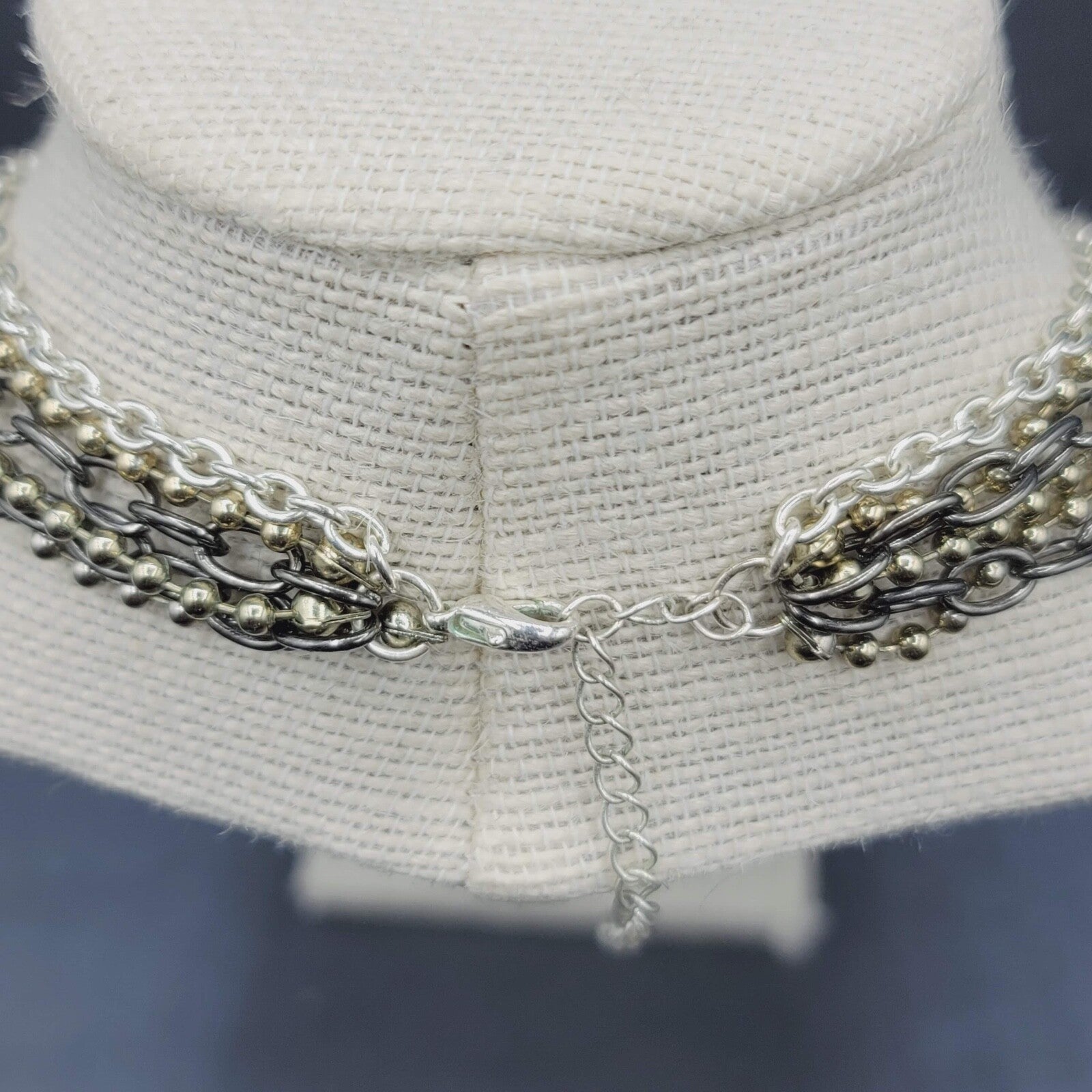 Modern Necklace Multi Color 5 Chain Layered 16-18"