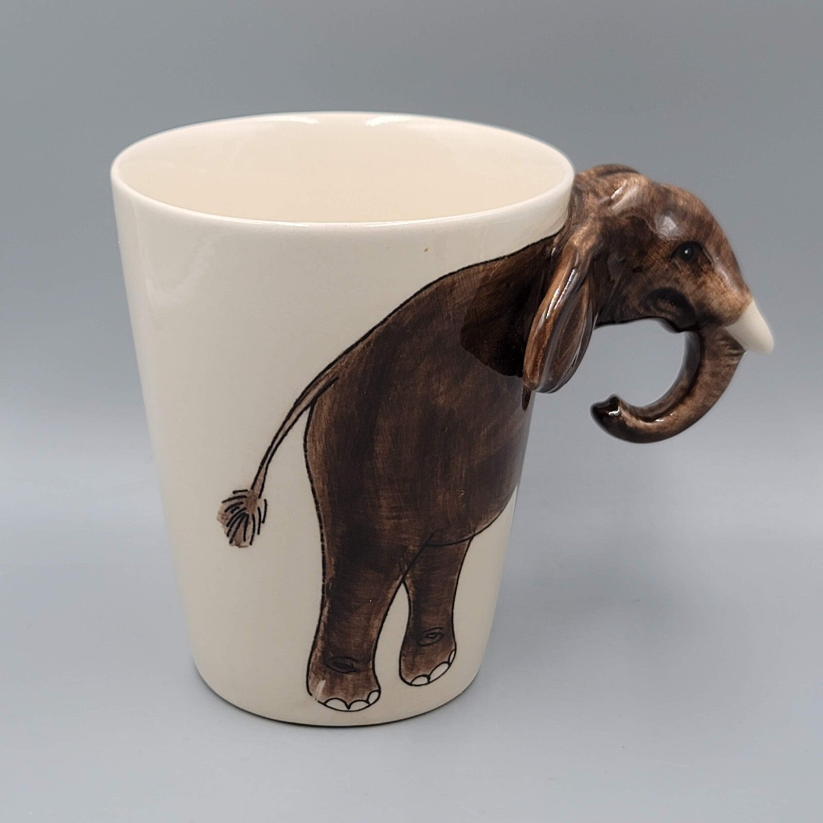 World Market Elephant 12 oz Ceramic Coffee Mug Ceramic 3D Look!