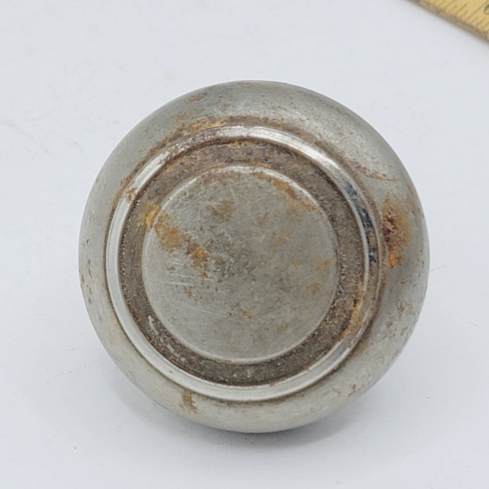 One Single Vintage Steel Door Knob Reclaimed Salvage 2.25" D0032
