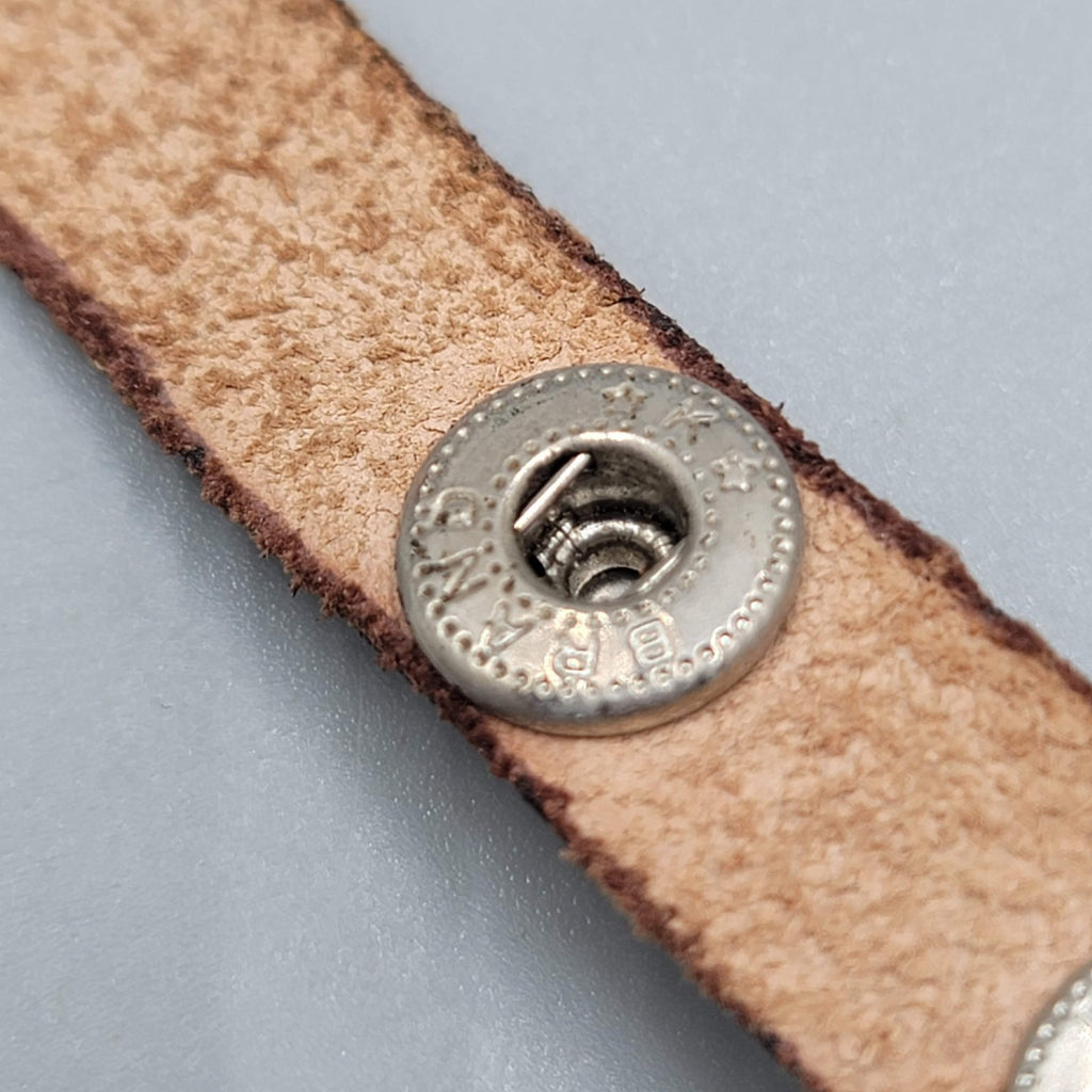 Brown Leather Sea Turtle Bracelet Engraved Snap Closure Small