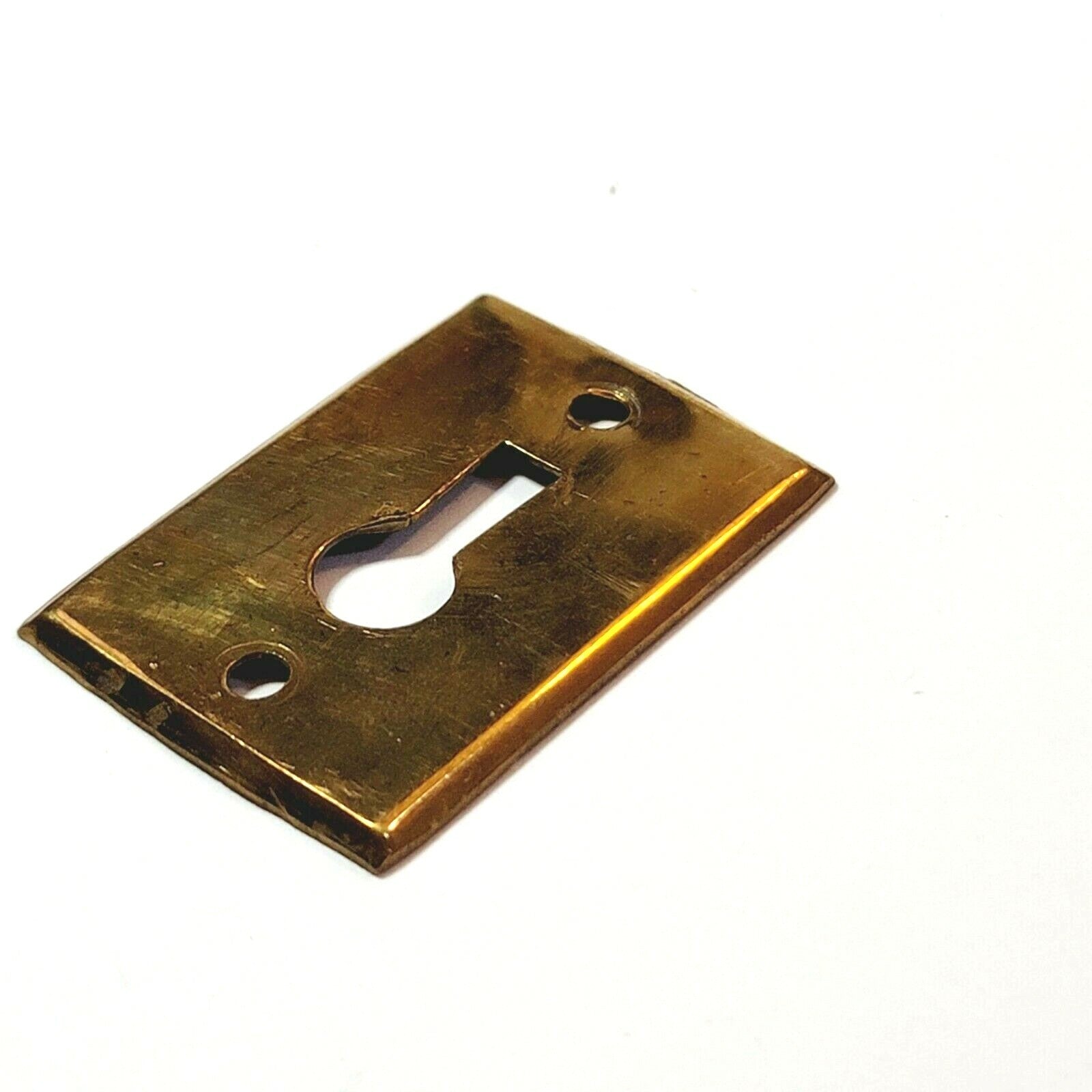 Vintage Ornate Brass Skeleton Keyhole Escutcheon Salvage Hardware 1 3/4"