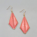Acrylic Mauve Statement Pierced Earrings Gold tone Dangle 2 in