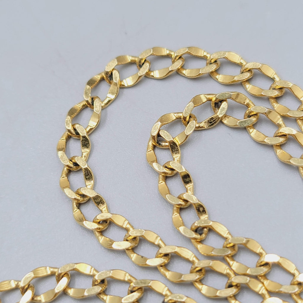 Vintage Gold Plated Curb Chain Necklace Long 24" Estate Costume Jewelry