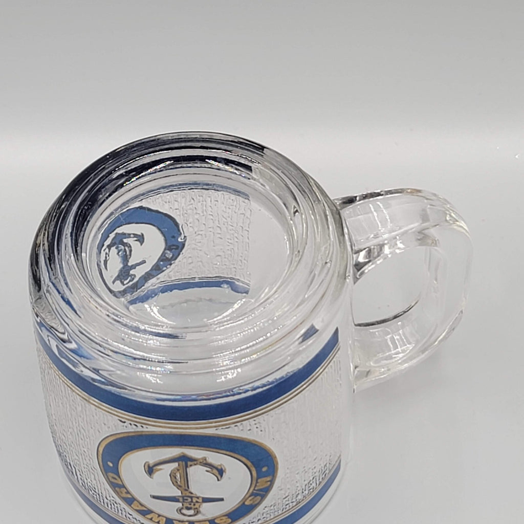 Norwegian Cruise Line SS Norway Seaward Anchor Blue Gold  Clear Coffee Mug Cup