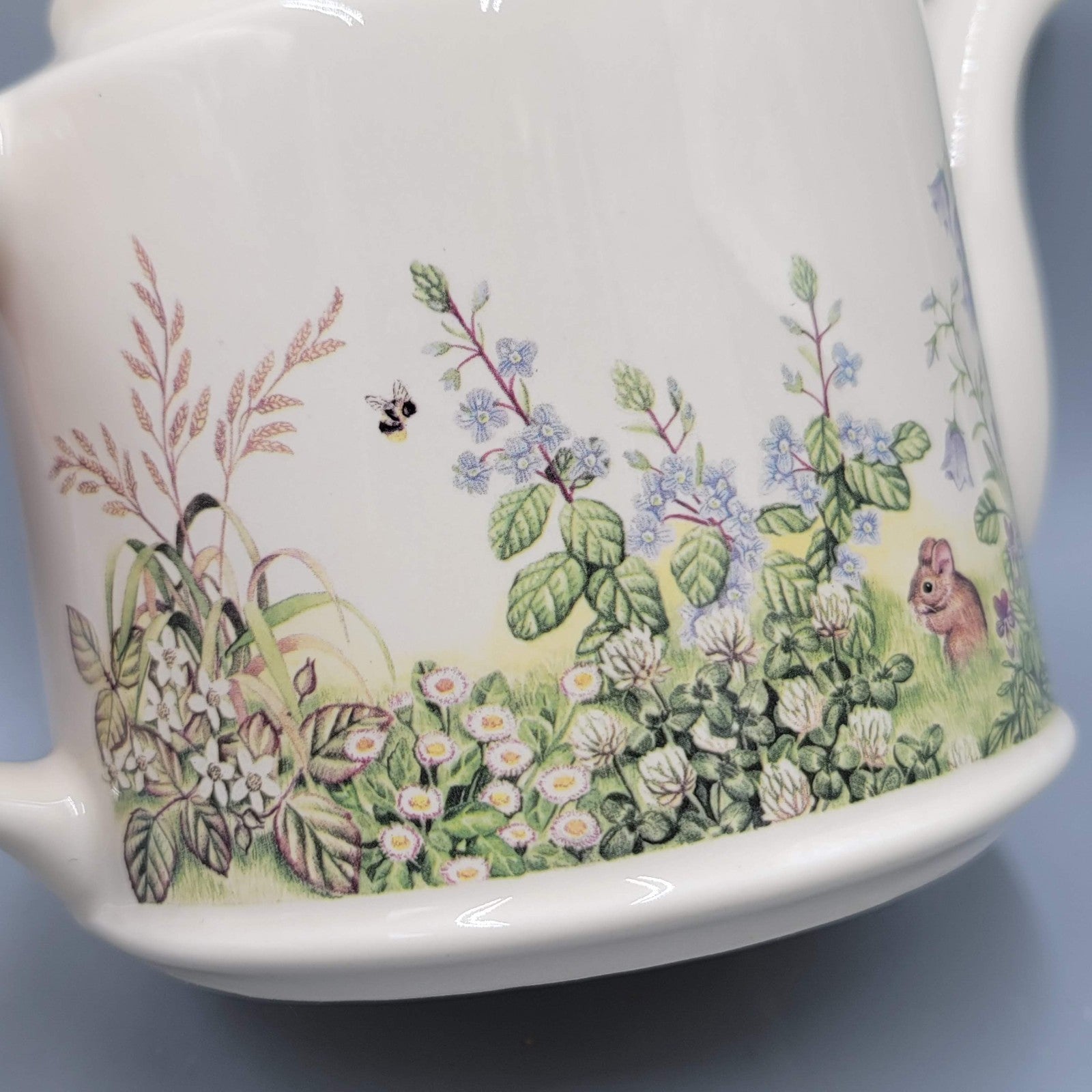 Vintage Wade Hedgerow Teapot with Flowers Bees Butterflies Signed