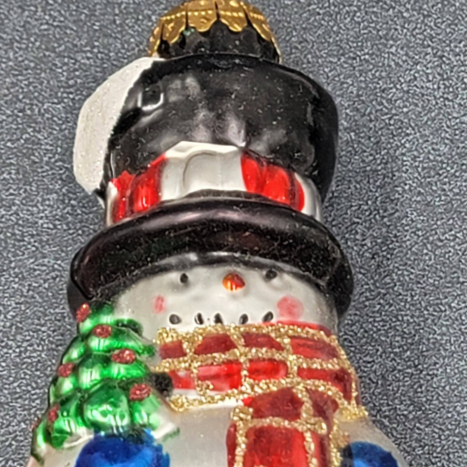 Christmas Blown Glass Ornament Lot of 3 Santa Angel Snowman 4"