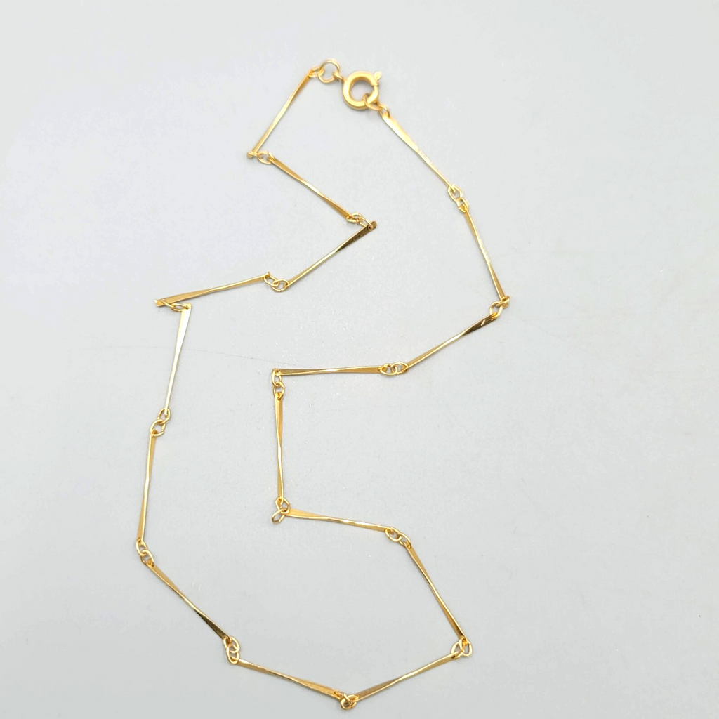 Vintage Bar Chain Necklace Gold tone Estate Costume Jewelry 16"