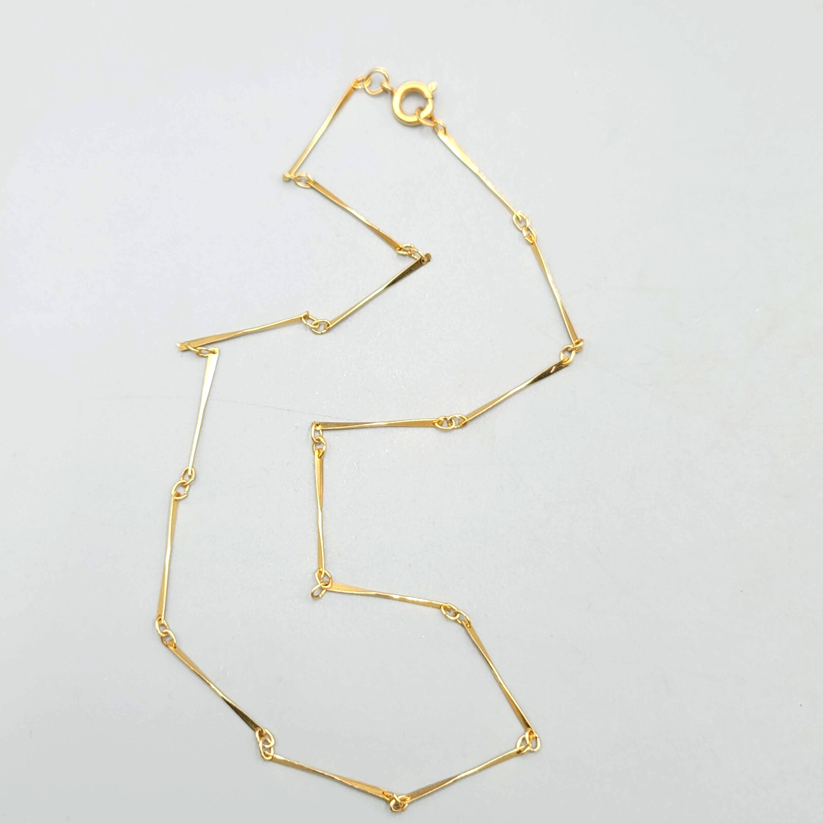 Vintage Bar Chain Necklace Gold tone Estate Costume Jewelry 16"