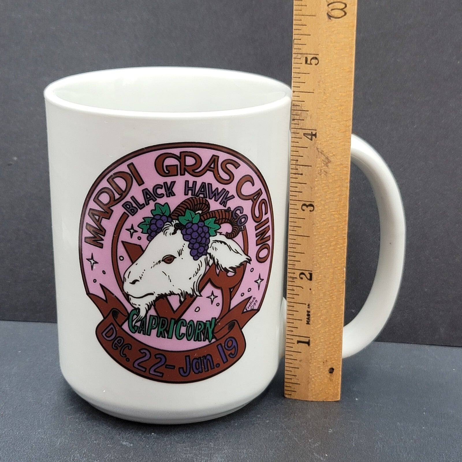 Mardi Gras Casino Capricorn Zodiac Coffee Mug Black Hawk CO