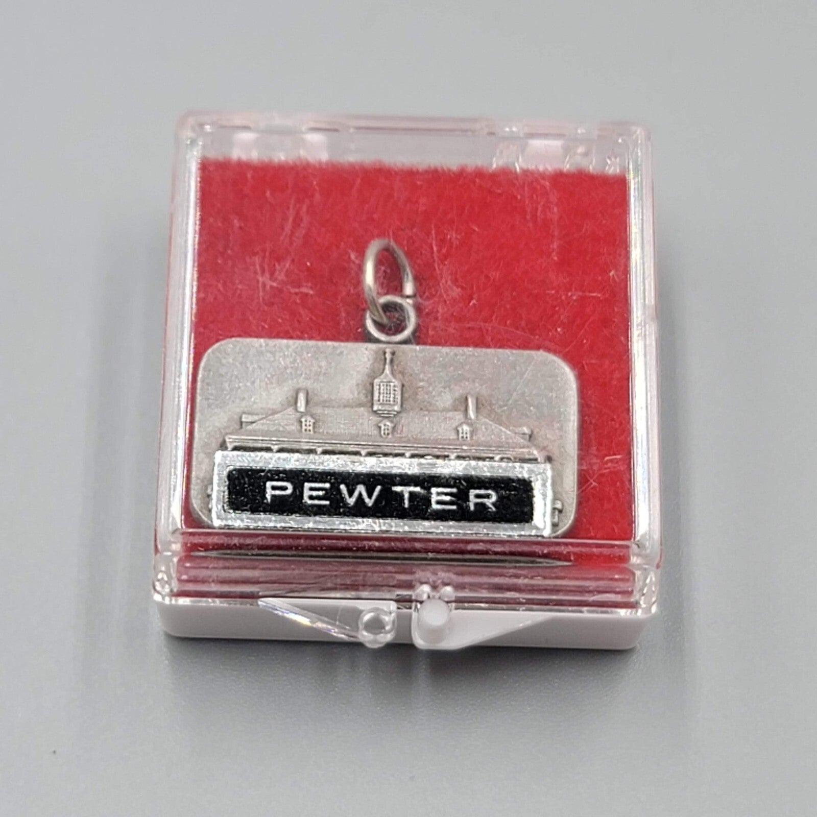 Vintage Dangle Charm Pewter Mount Vernon Mansion Original Box