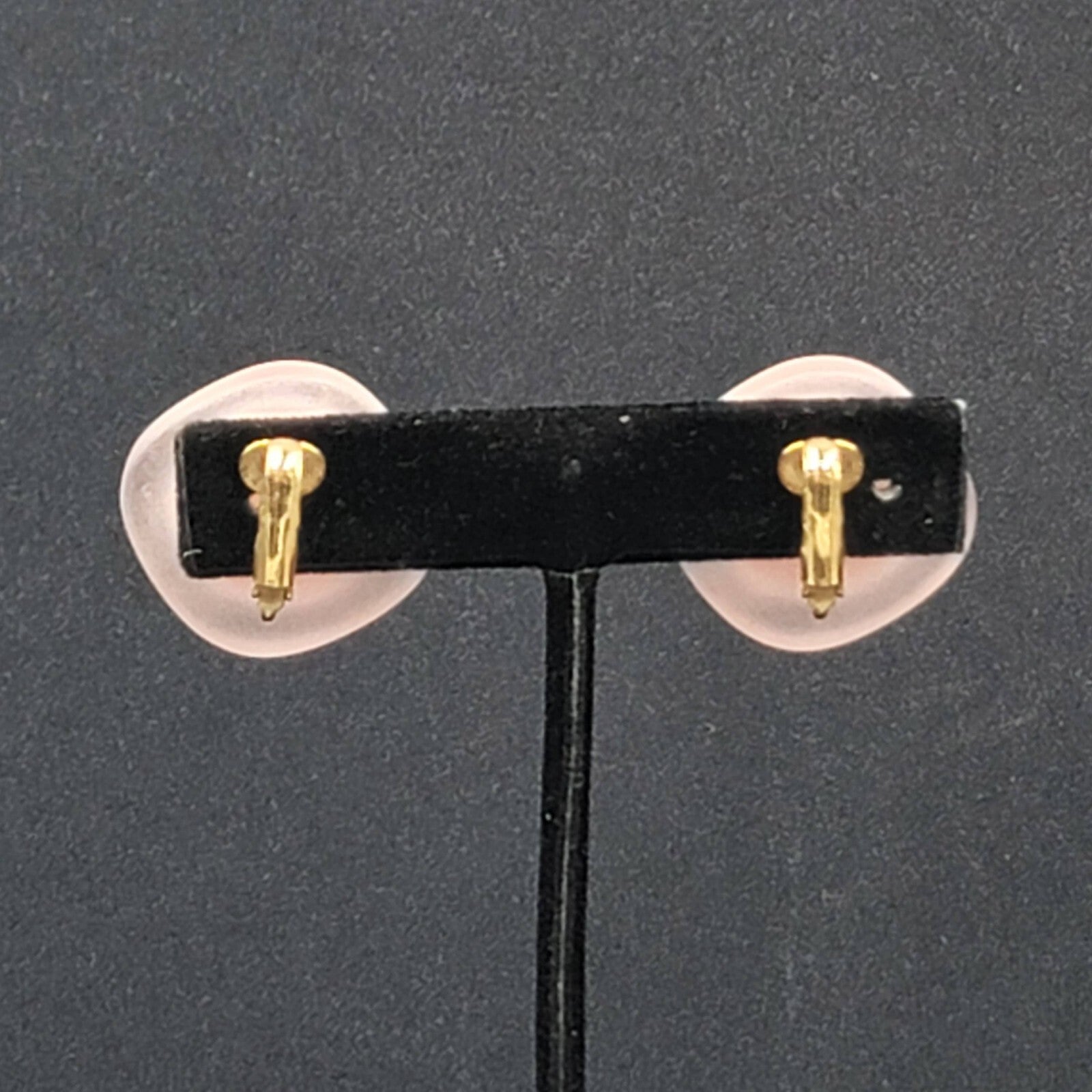 Vintage Clip on Earrings Pink Acrylic Square Dome Drop 1"
