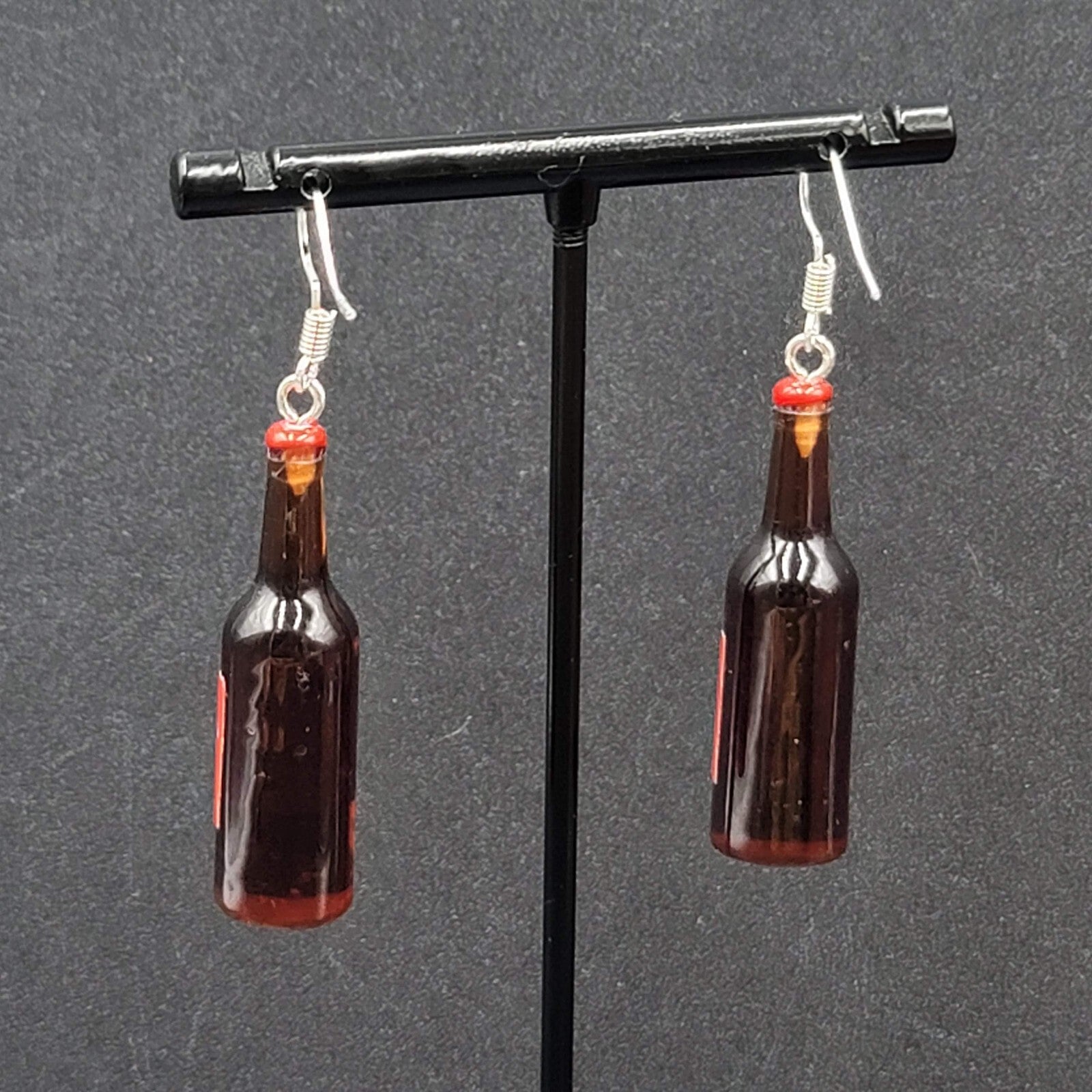 Budweiser Beer Bottle Pierced Earrings 1 5/8" NEW