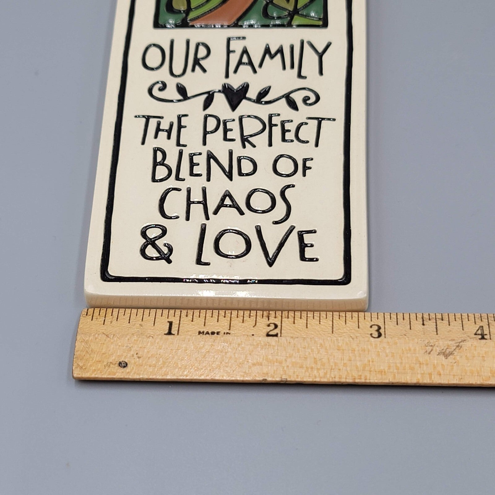 SPOONER CREEK Clay Tile Wall Plaque Our Family The Perfect Blend of Chaos & Love