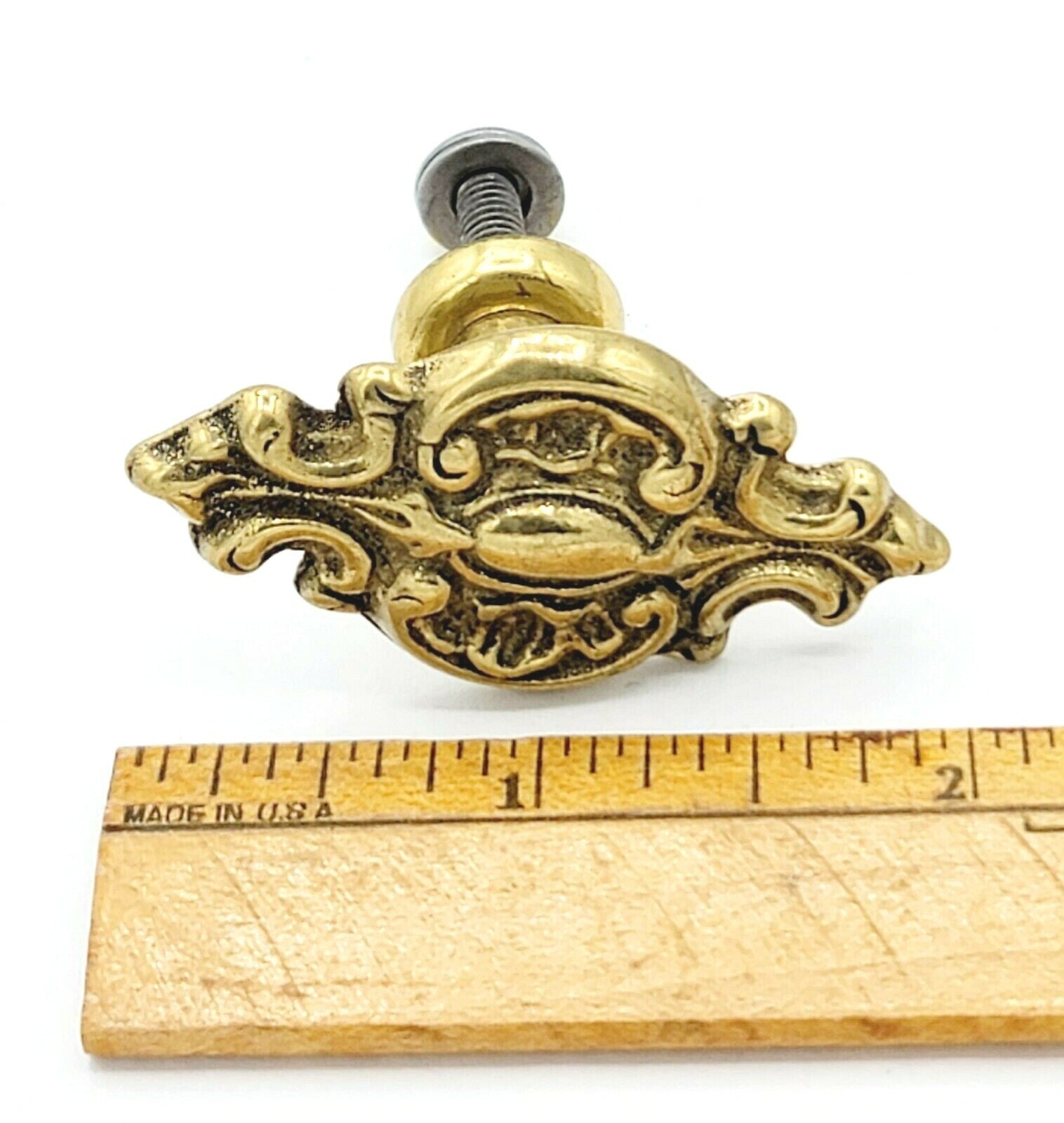 Vintage Brass Drawer Pull Architectural Salvage Hardware 2" x 1"
