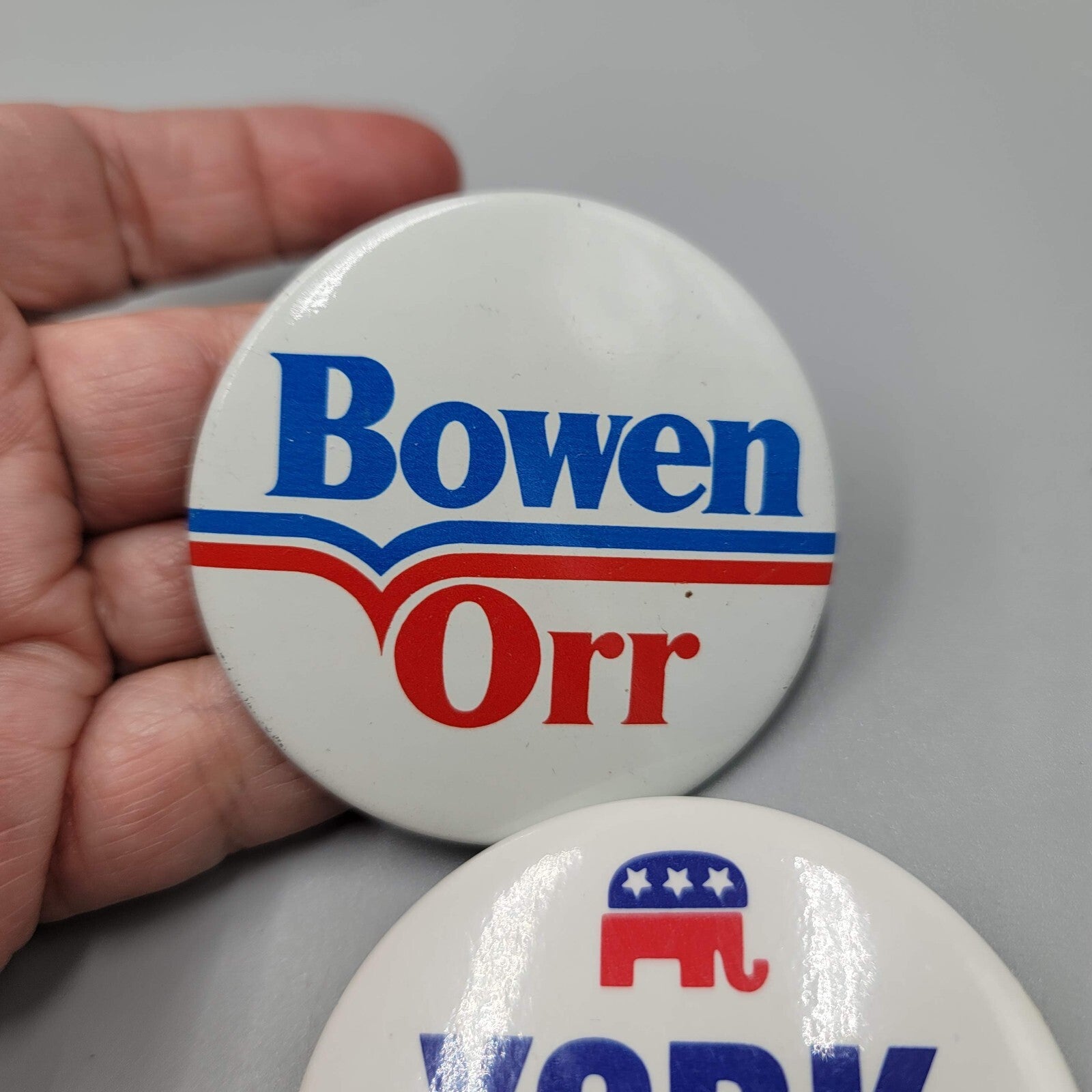 Vintage Lot of 7 Political Campaigning Buttons Bowen York Whitcomb