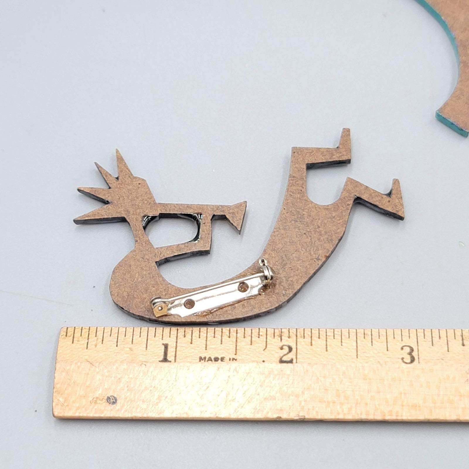 Vintage Southwest Brooch Pin Hand Painted Bear Kokopelli New Mexico Lot of 2