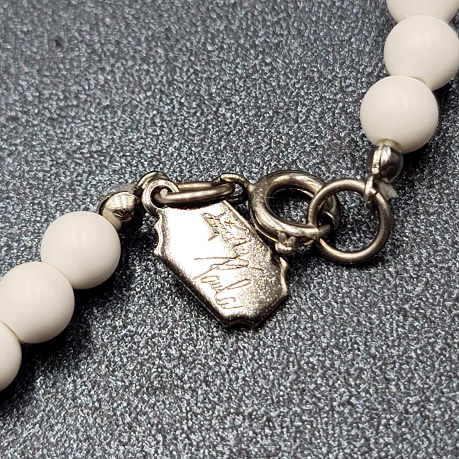 Vintage Designed by Paula Necklace Graduated White Beads 22"