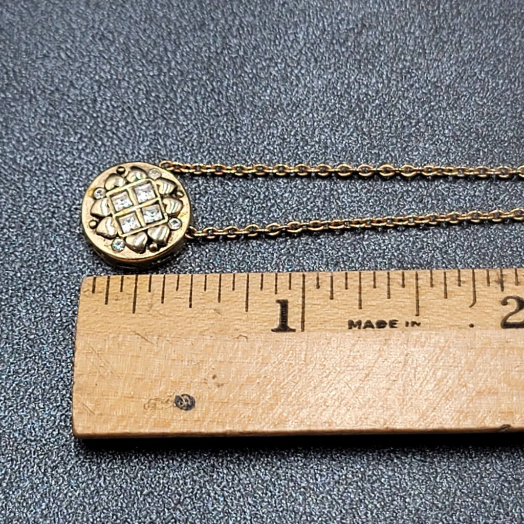 Gold Plated Sterling Silver Cubic Zirconia Pendant Necklace 16 in chain
