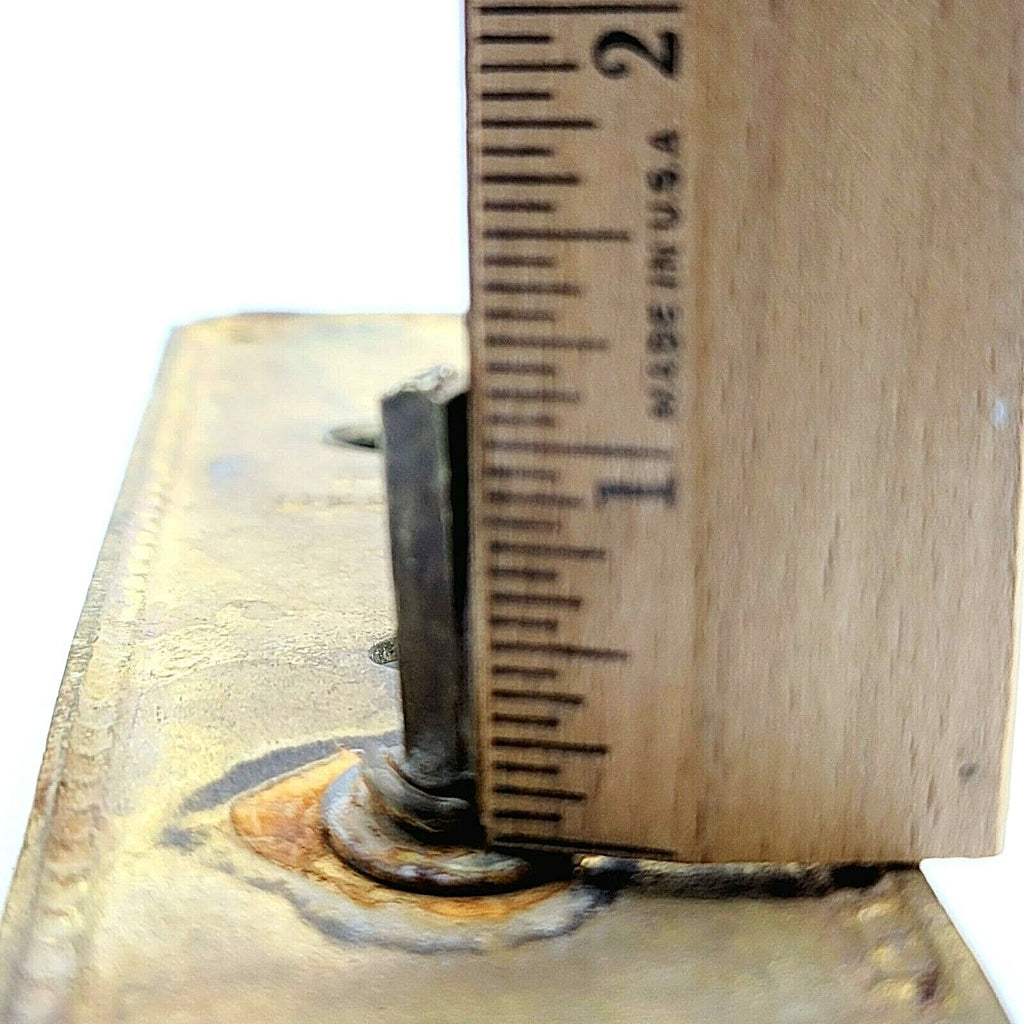 Antique MEDFORD Brass Doorknob Back Plate Thumb Lock 8" x 2 1/4"