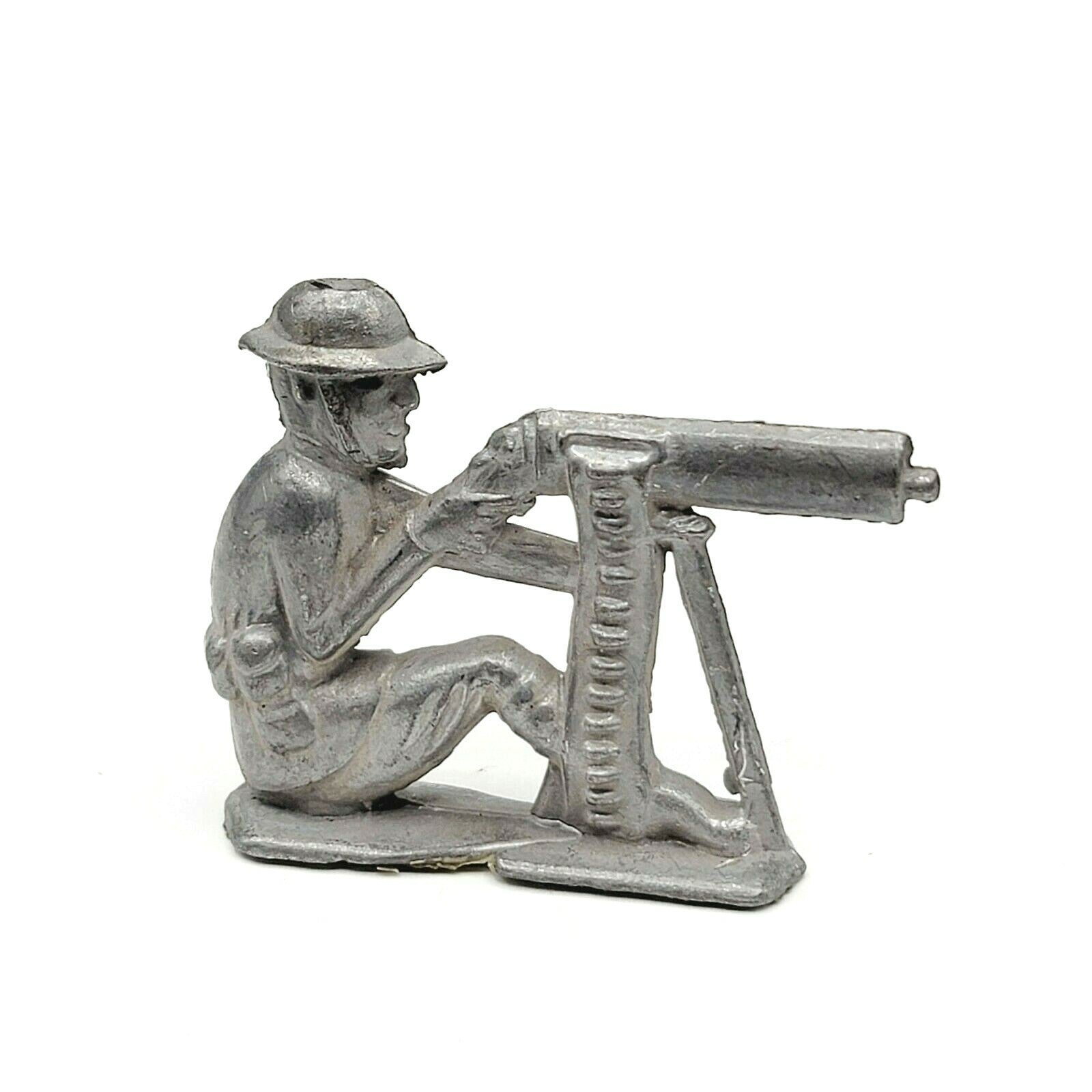 Antique Vintage US Army Lead Soldier Tommy Gun 2" x 2 3/8"