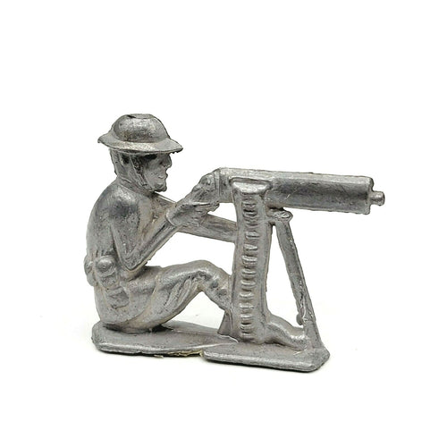 Antique Vintage US Army Lead Soldier Tommy Gun 2" x 2 3/8"