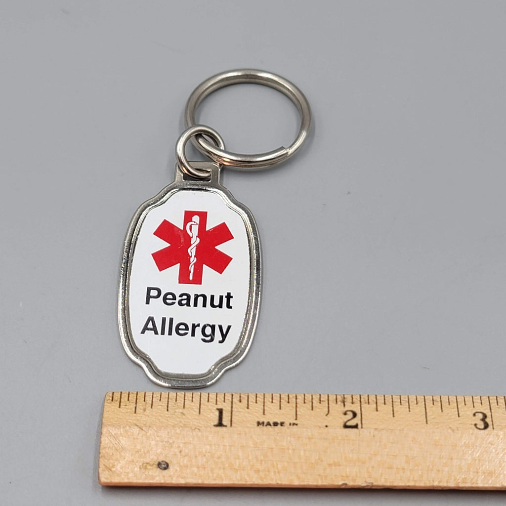 Peanut Allergy Keychain Keyring Stainless Steel Key Holder Allergies
