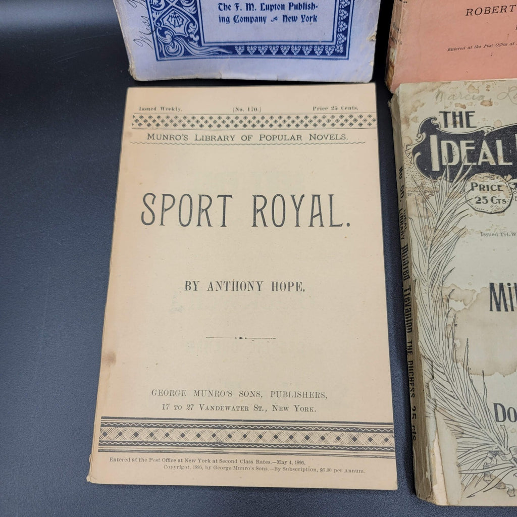 Antique Paperback Books Ideal Library 1899 Popular Series 1892 Lot of 4
