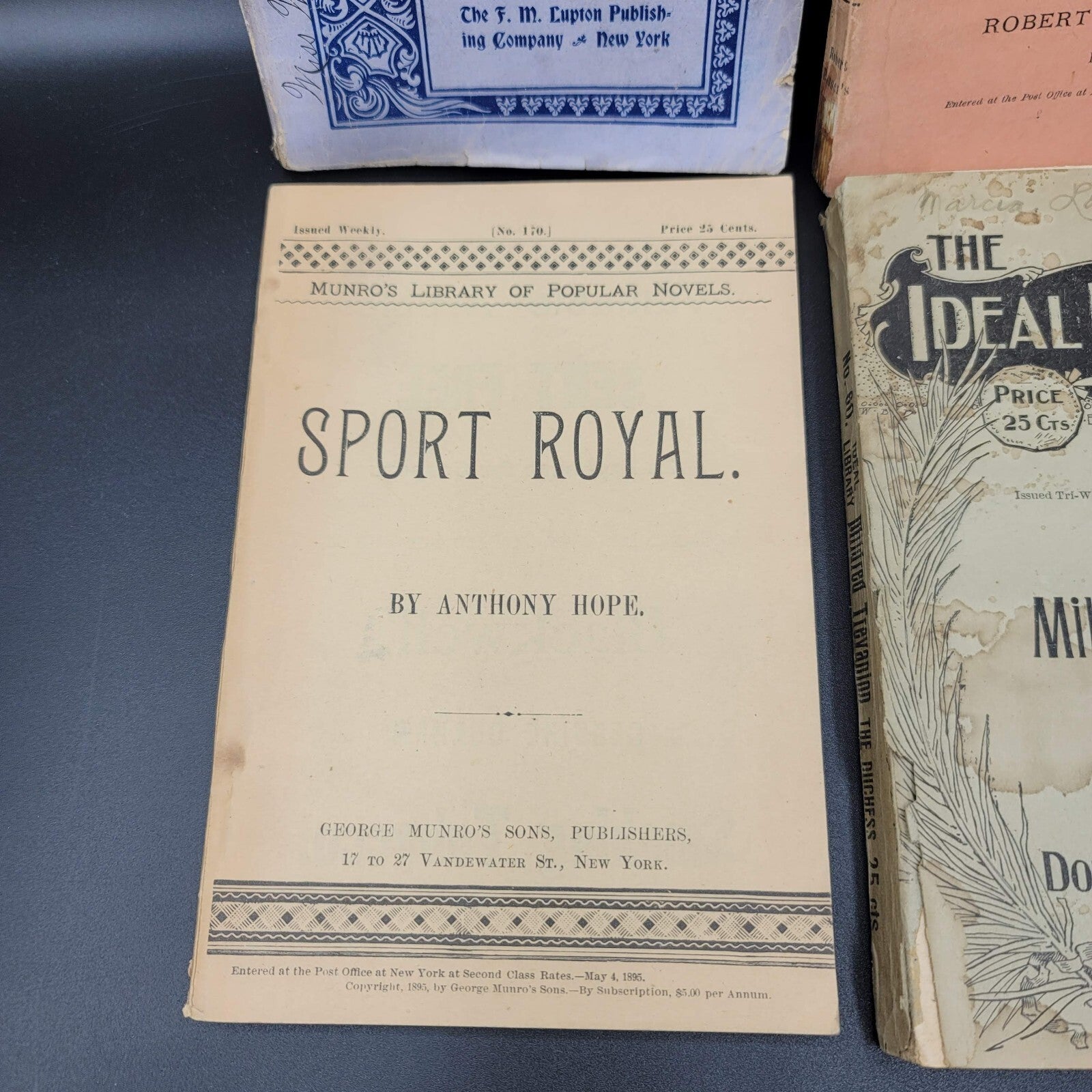 Antique Paperback Books Ideal Library 1899 Popular Series 1892 Lot of 4