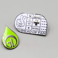 Lot of 2 Dispensary Pins Enamel Lapel Hat Pin Green Dot Head of Fam