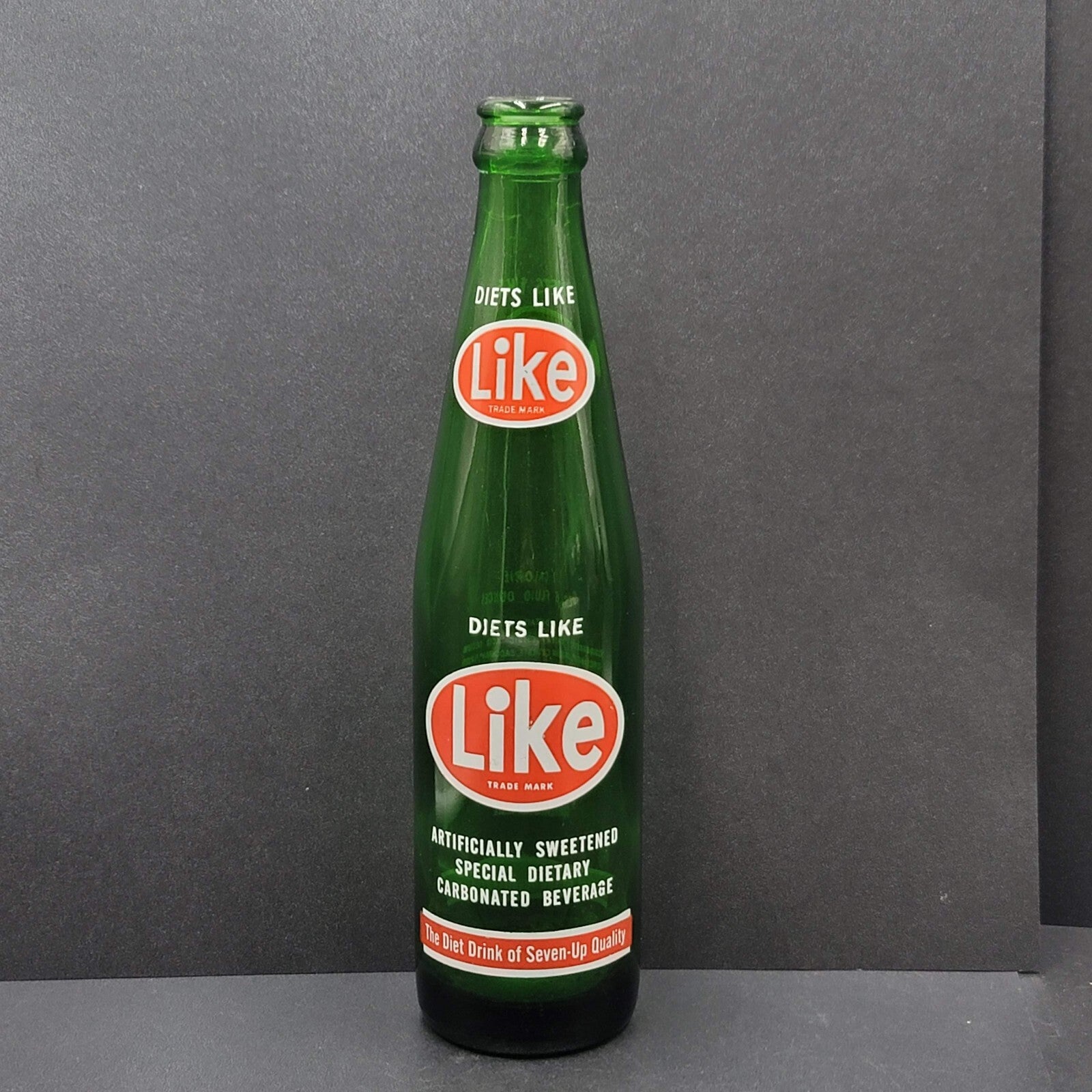 Vintage LIKE Green Glass Bottle Diets Like LIKE Seven Up