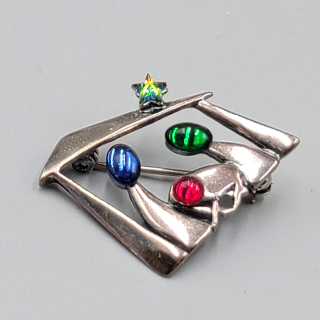 Vintage Silpada Sterling Silver Christmas Nativity Manger Brooch 7/8"