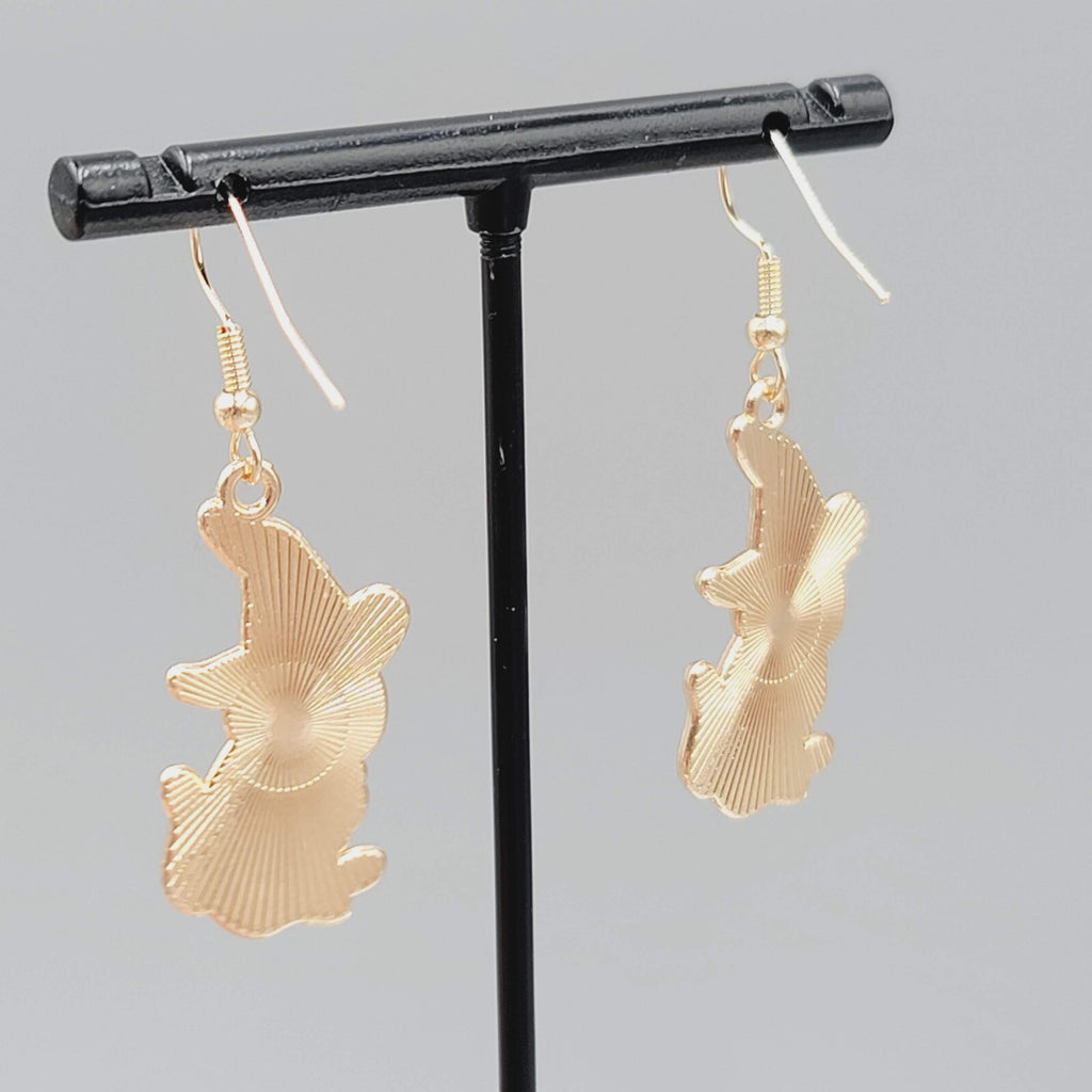 Black Cat Witch Pierced Earrings Enamel Gold tone Dangle New 1.25"