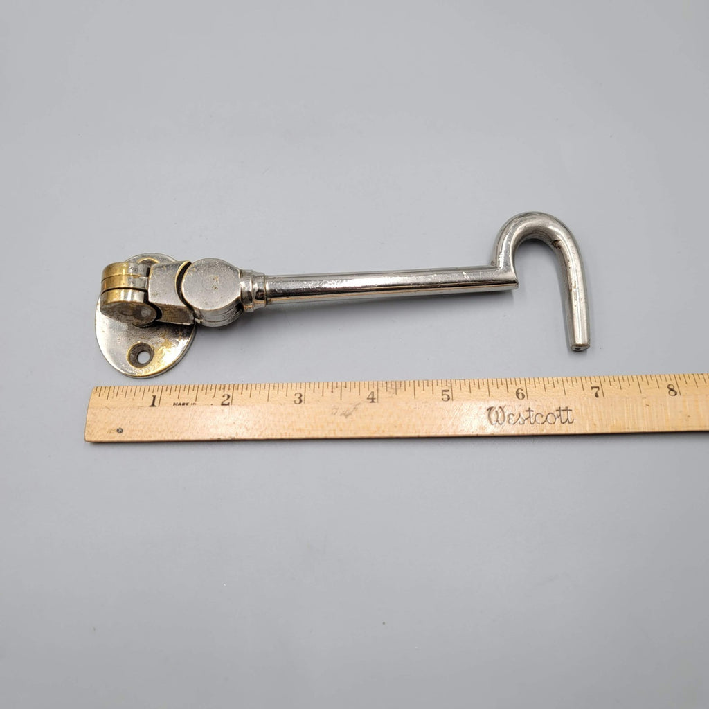 Vintage Heavy Duty Gate Hook Silver tone Pivots Salvage Hardware