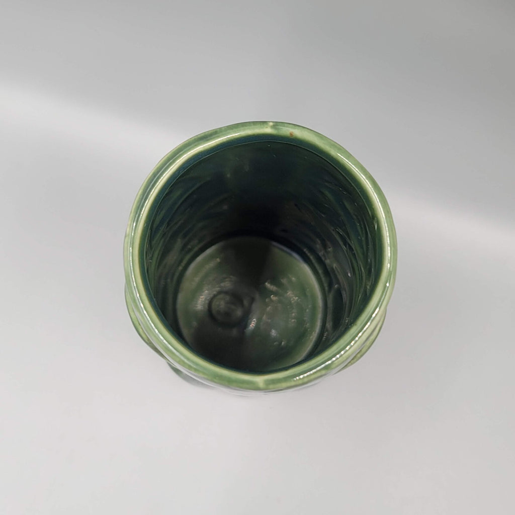 Shonfeld Rarotongan Tiki Mug Green Ceramic Barware Collectible 5.5 in