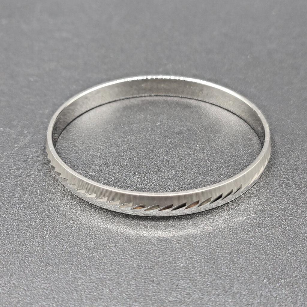 Vintage Monet Silver tone Bangle Bracelet L 2.75" diameter