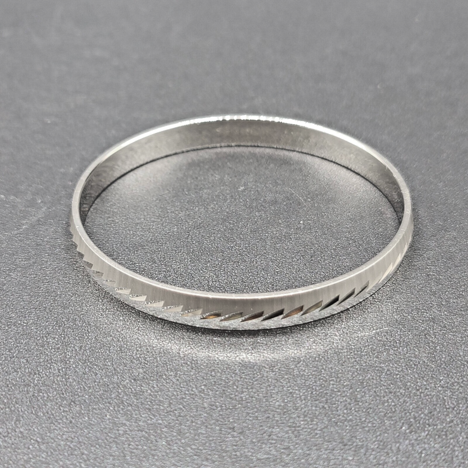Vintage Monet Silver tone Bangle Bracelet L 2.75" diameter