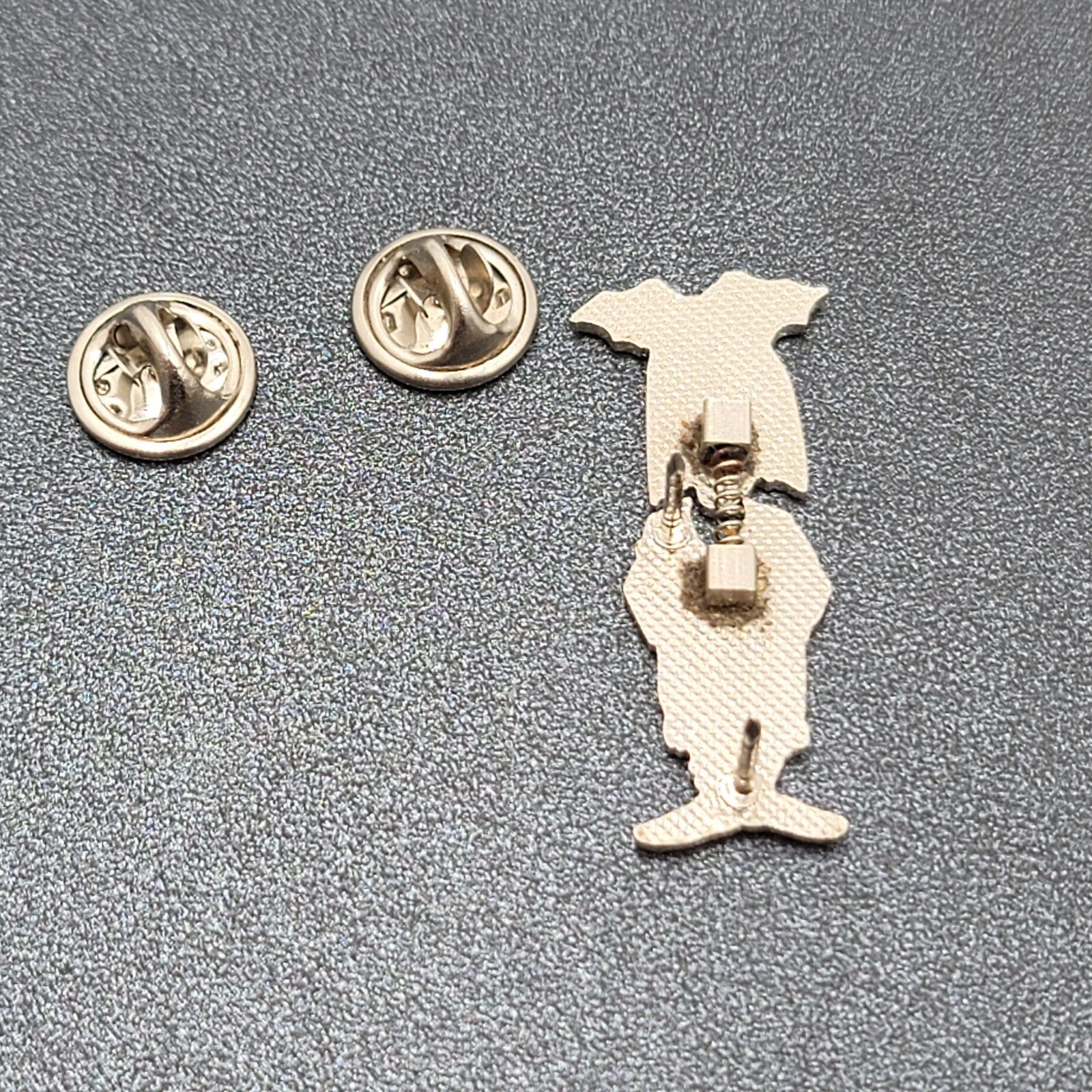 Bobble Head Bat Girl Lapel Pin Black Silver Oddity Goth Punk Rock