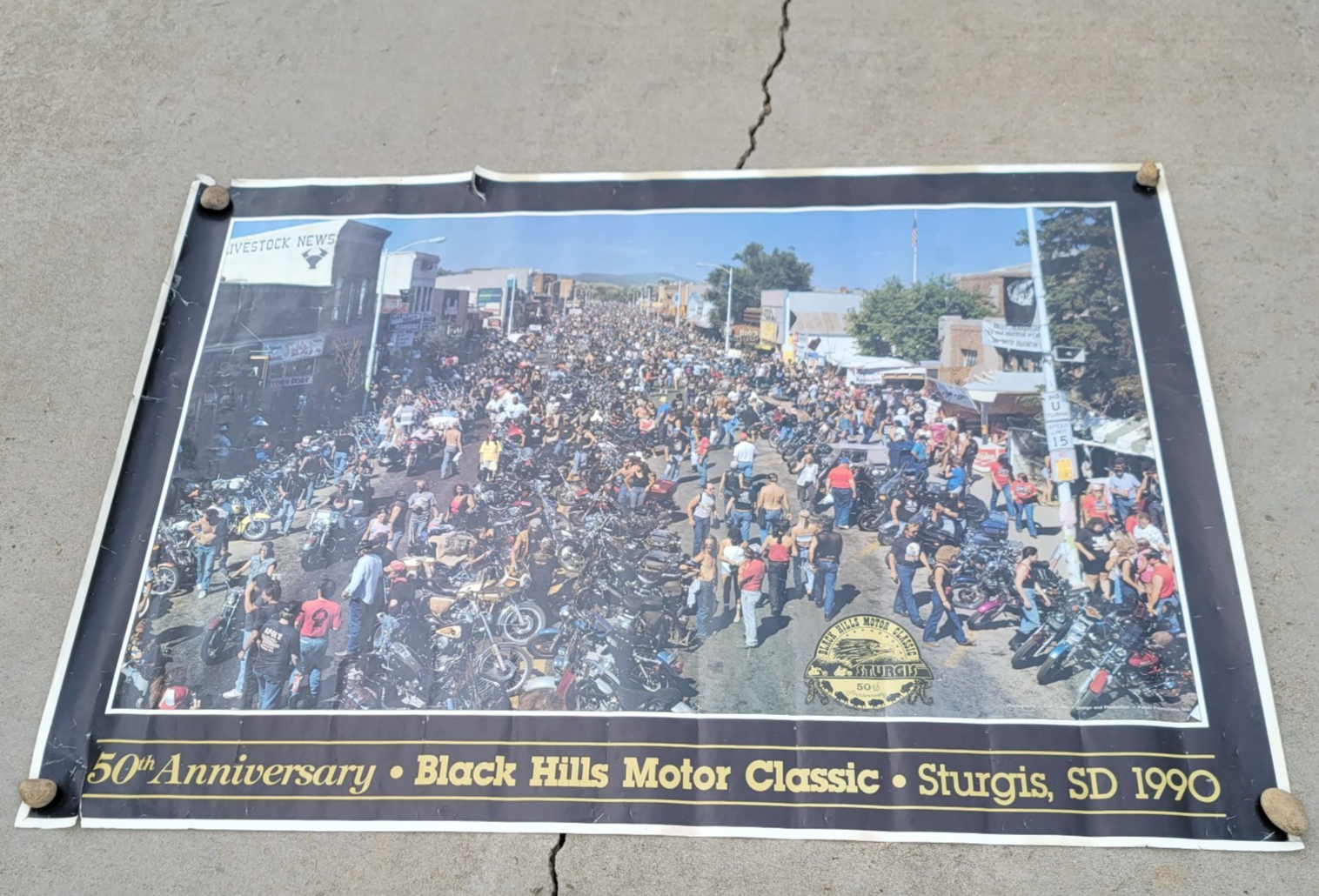 Sturgis Vintage Collectible Poster 1990 50th Anniversary LARGE 5' x 3.5'