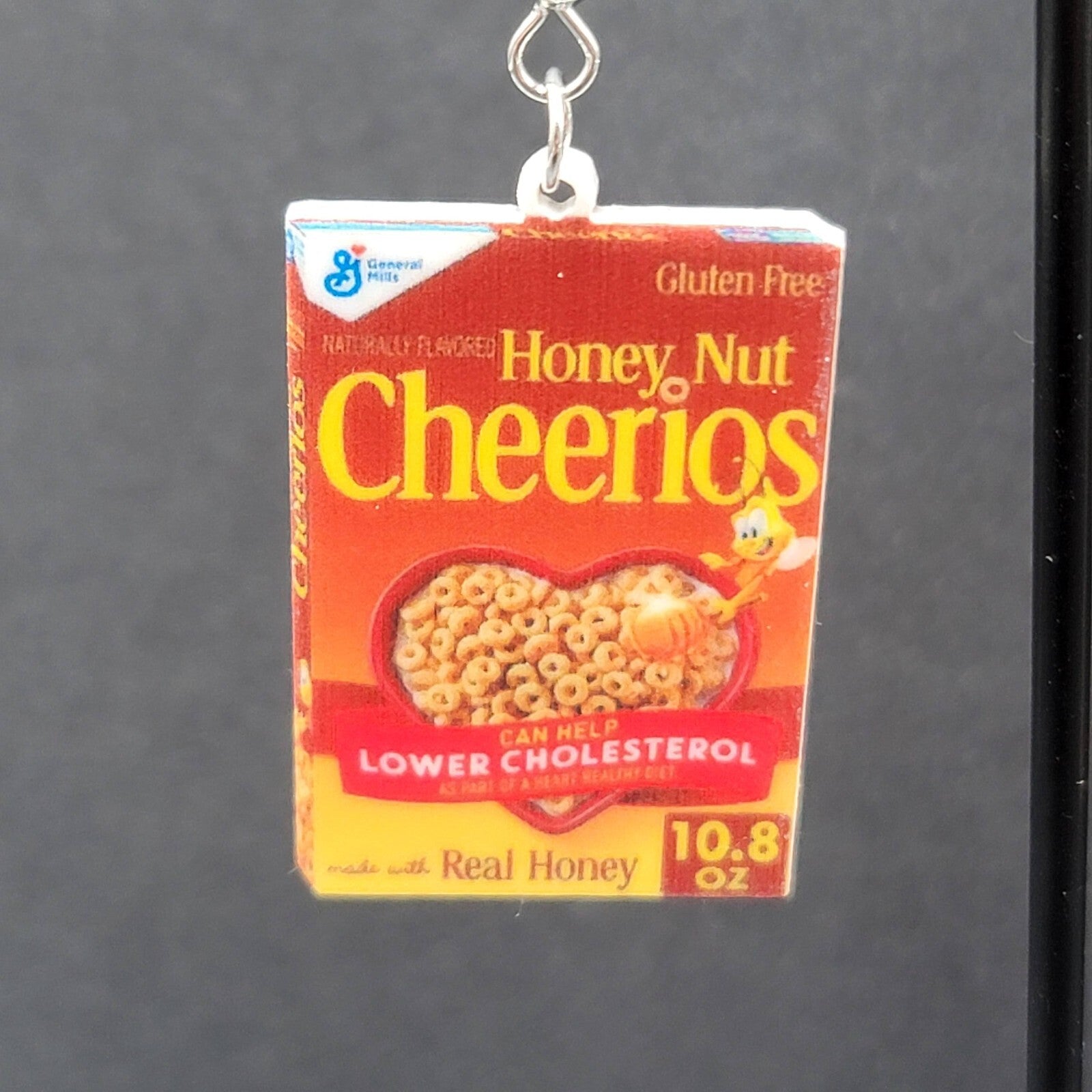Honey Nut Cheerios Pierced Earrings Fun Breakfast Food Novelty 1.25"