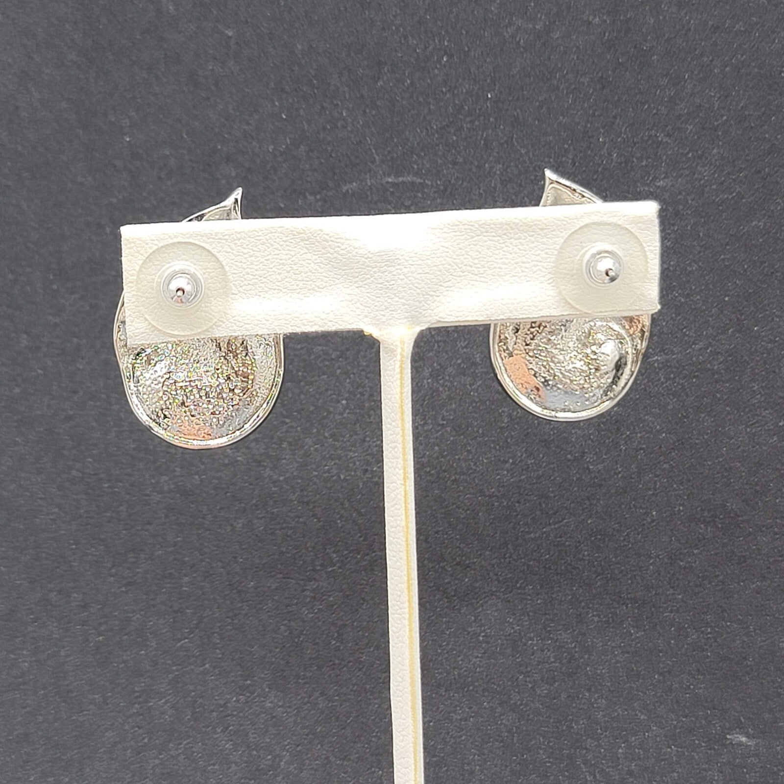 Pierced Earrings Polished Silver Plated Statement  Swirl 1.25"