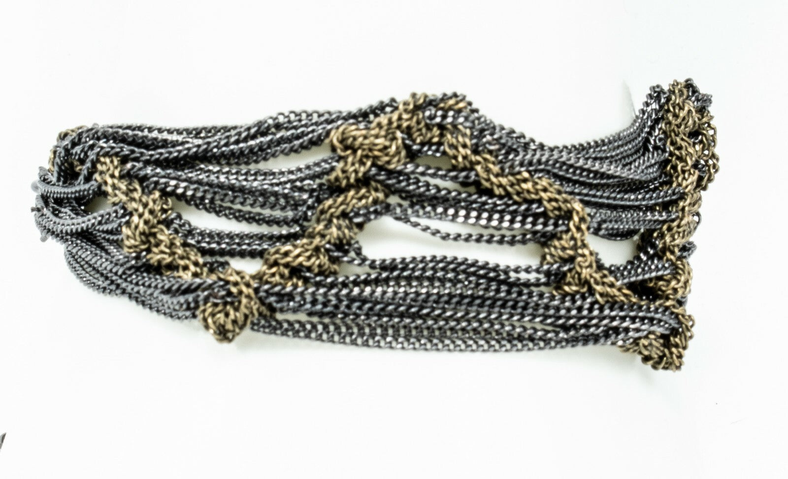 Signed Talbots Gunmetal Multi Chain Bracelet Estate Costume Jewelry 7" - 10"