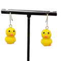 Rubber Duckie Pierced Earrings Yellow Acrylic Dangle 1"