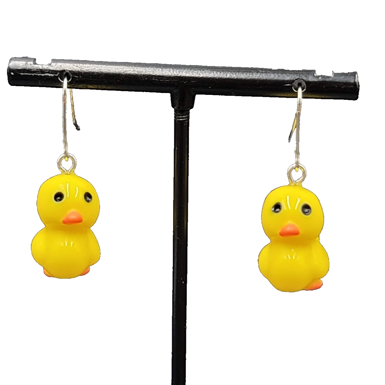 Rubber Duckie Pierced Earrings Yellow Acrylic Dangle 1"