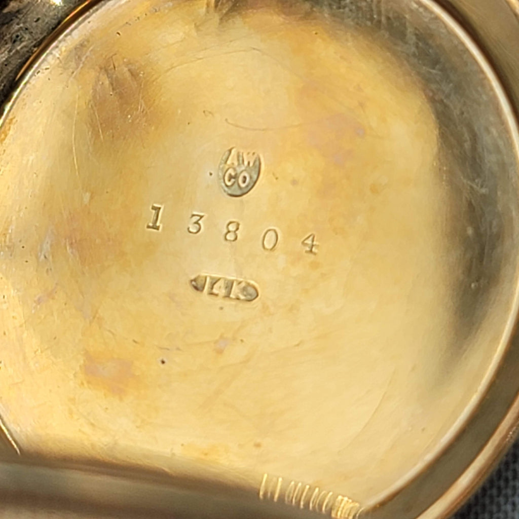 14k Yellow Gold Waltham 9 Jewel Hunter Case Pocket Watch Size 6