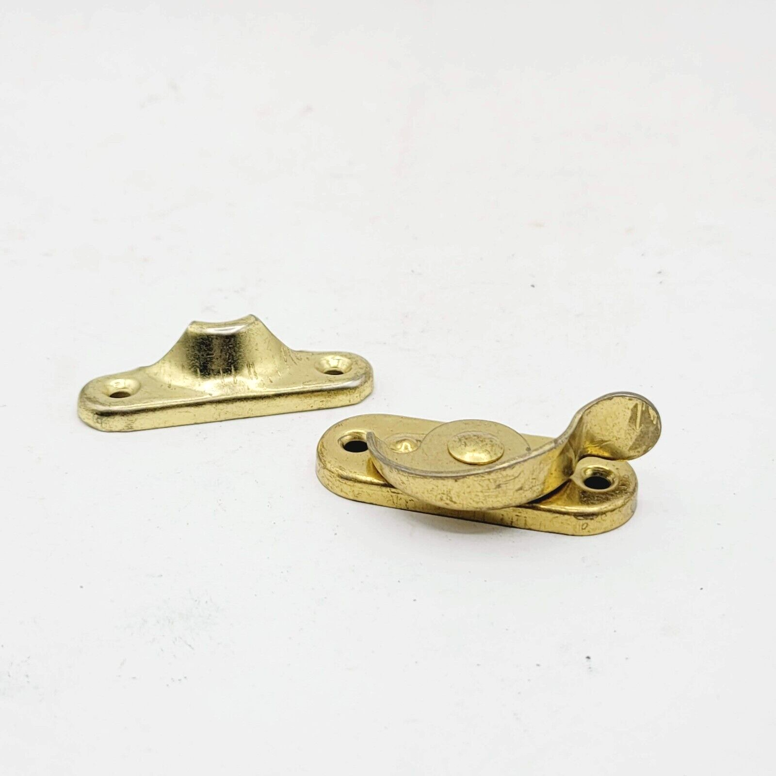 Vintage Brass Window Sash Lock with Catch Keeper  Salvage Reclaimed 57