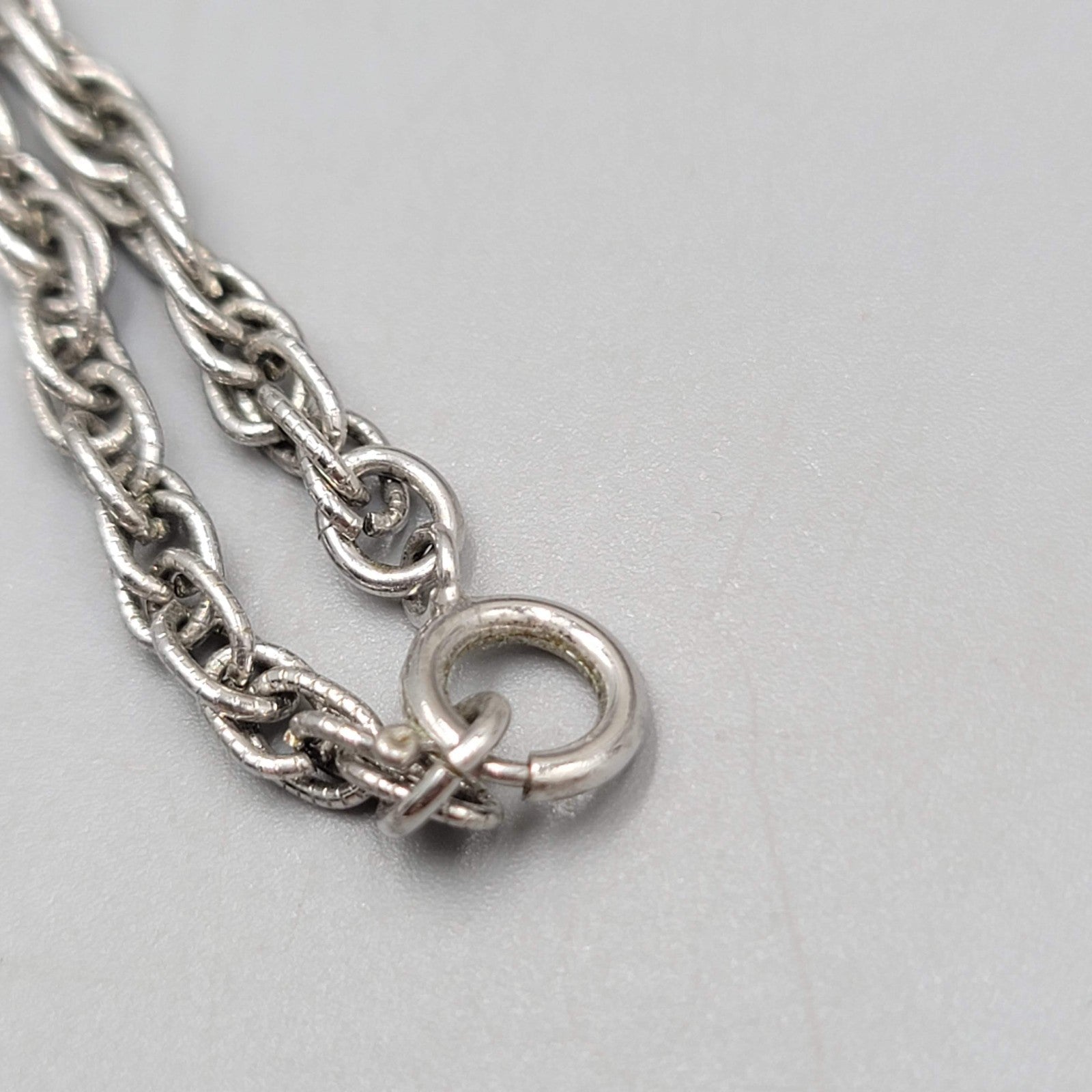 Vintage Statement Chain Necklace Estate Costume Jewelry Silver tone 24"
