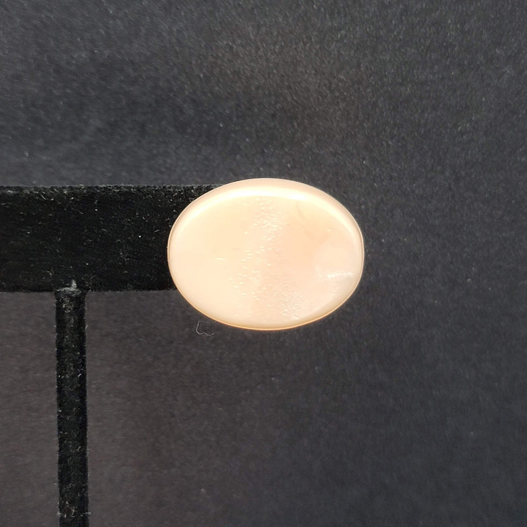 Vintage Pierced Earrings Light Pink Swirl Resin Molded Oval Drop 1" x 3/4"