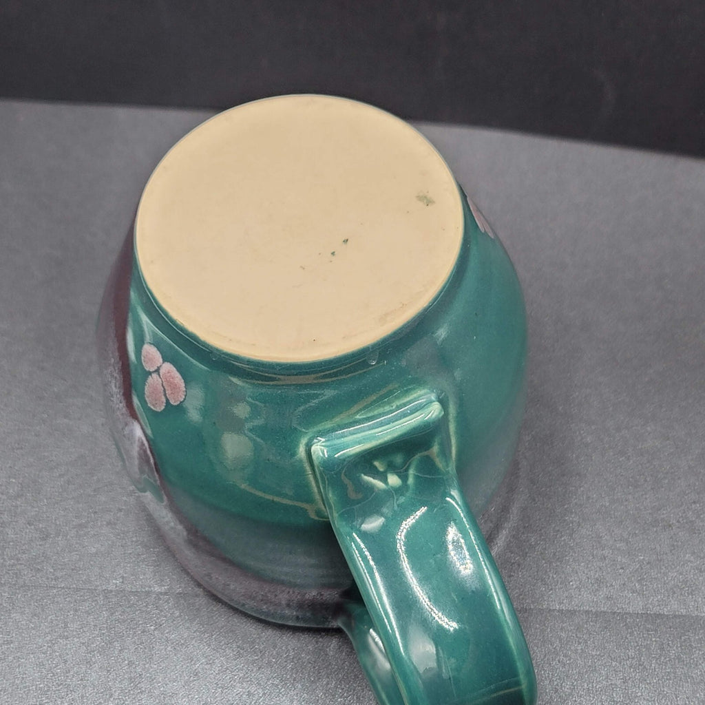 Art Pottery Coffee Mug Artist Purple Teal Abstract Design