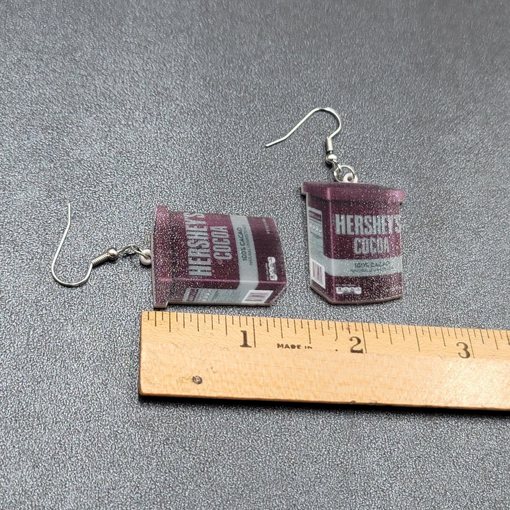 Pierced Earrings Hersheys Cocoa Acrylic Dangle 1.25"