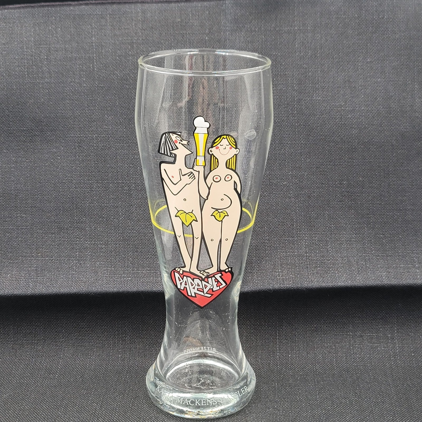 Ritzenhoff Beer Glass Cup Hassler 2003 1020043 Paradies Paradise Nude Adam Eve